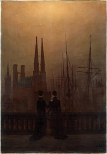 Éjszakai kikötő alkotó: Caspar David Friedrich