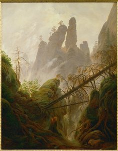 Sziklás táj az Elbsandsteingebirge-ben (festmény, vászon) alkotó: Caspar David Friedrich