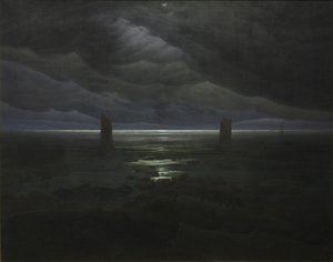 Tengerpart holdfényben alkotó: Caspar David Friedrich
