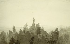 A Madonna szobra a hegyekben alkotó: Caspar David Friedrich