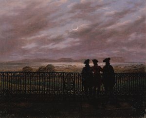 A költők Vaszilij Andrejevics Zsukovszkij (1783-1852), Szergejevics Ivan Turgenyev (1818-83) és Alekszandr Ivanovics Turgenyev (kb. 1784-1846), 1820-as évek vége (olaj, vászon) alkotó: Caspar David Friedrich