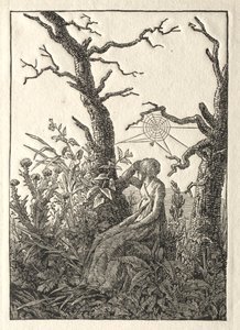 A nő a pókhálóval a csupasz fák között, 1803. alkotó: Caspar David Friedrich