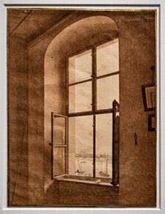 Kilátás a művész műterméből, bal oldali ablak alkotó: Caspar David Friedrich