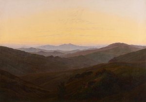 Napkelte előtt a hegyekben alkotó: Caspar David Friedrich
