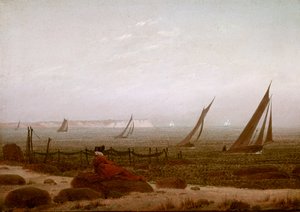 Nő a tengerparton Rugenben alkotó: Caspar David Friedrich