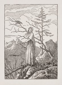 Nő Hollóval a mélységben alkotó: Caspar David Friedrich