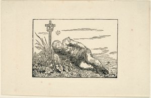 Fiatal férfi feküdt a síron alkotó: Caspar David Friedrich
