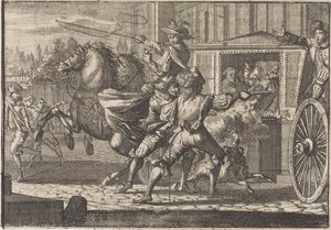 Támadás Nicolau Monteiro ellen, Cedofeita elöljárója ellen Róma utcáin alkotó: Caspar Luyken (attributed to)