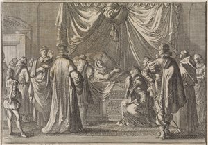 Maria de Medici halálos ágya, 1642 alkotó: Caspar Luyken (attributed to)