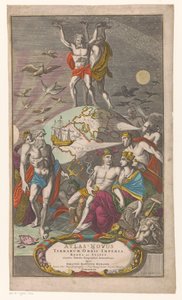 Atlas en Hercules dragen sternerhemel Címlap: Johann Baptista Homan, A világbirodalmak, királyságok és államok új atlasza pontos földrajzi táblázatokkal, 1710 alkotó: Caspar Luyken