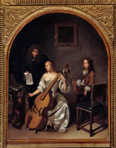 A basszushegedűlecke Gaspard Netscher festménye (1639-1684) 17. század V. 0,45x0,35 m