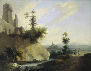 Tájkompozíció a várrommal, 1774-77 körül