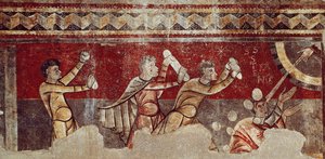 Szent István megkövezése, 1100 körül (vászonra átvitt freskó) alkotó: Catalan School