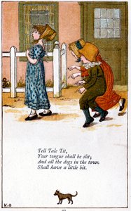 Illusztráció a „Mondd el, hogy a nyelved el kell vágni” című könyvhöz, Kate Greenaway 1846-1901