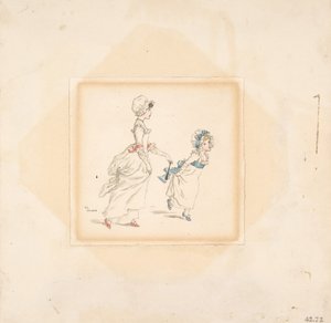 Nő és gyermek, 1883. alkotó: Catherine Greenaway