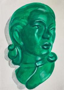 Conceal, 2021 (olaj, papír) alkotó: Cathy Lomax