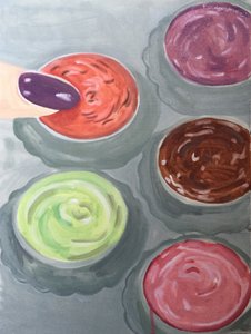 More Magic, 2016 (olaj, papír) alkotó: Cathy Lomax