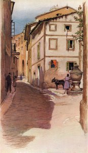 „Egy mallorcai utcai jelenet”, 20. század, 1931 alkotó: Cecil Charles Windsor Aldin