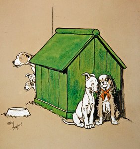 Udvarlás (toll és tinta akvarellel színezett papíron) alkotó: Cecil Charles Windsor Aldin