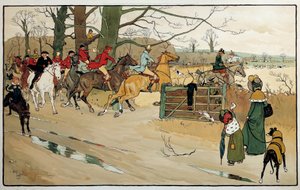 Cecil Aldin (1870 -?) metszete, Anglia. Coll. Rész alkotó: Cecil Charles Windsor Aldin