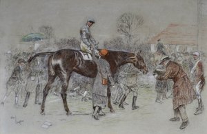 Vezessen a győztesben, miközben a bukmékerek ujjonganak, 1920-25 (pasztell) alkotó: Cecil Charles Windsor Aldin