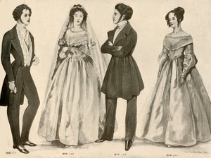 1836-1847, 1907, 1937 közötti ruházat.