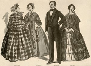 1850-1856, 1907, 1937 közötti ruházat.