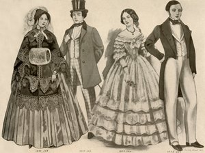 1850-1856, 1907, 1937 közötti ruházat.