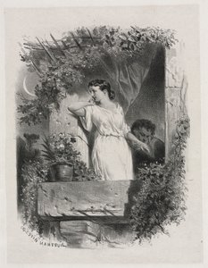 Az erkélyen alkotó: Celestin Francois Nanteuil