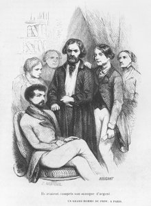Megértették a pénzhiányát, illusztrációja Honore de Balzac Les Illusions perdues című könyvéből