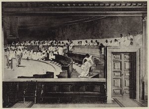 Catilina tárgyalása (litho) alkotó: Cesare (after) Maccari