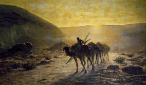 A sivatagban, Cesare Biseo festménye (1843-1909)