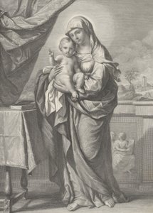 Szűz és gyermek, 19. század alkotó: Cesare Ferreri