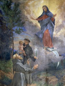 Szeplőtelen fogantatás megjelenése Assisi Szent Ferencnek és Páduai Szent Antalnak
