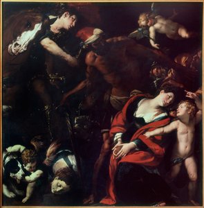 Szent Rufina és Szent Secunda mártíromsága (Három művész festménye) alkotó: Cesare Morazzone Pier Francesco and Cerano Procaccini