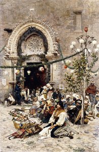 Pihenő a fesztiválról (olaj, vászon) alkotó: Cesare Tiratelli