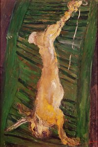 Nyúl zöld redőnyön, 1924-25 körül alkotó: Chaim Soutine