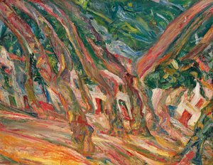 Platánfák Ceretnél; Les platanes a Ceret, 1920 körül alkotó: Chaim Soutine