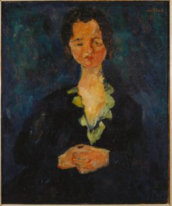 Női portré kék háttérrel, 1927 alkotó: Chaim Soutine
