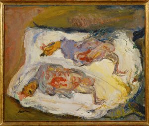 Két csirke fehér ruhán alkotó: Chaim Soutine