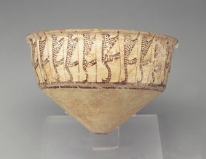 Kúpos tál leopárdmintával, ie 3500-3000 (buff cserépedény) alkotó: Chalcolithic