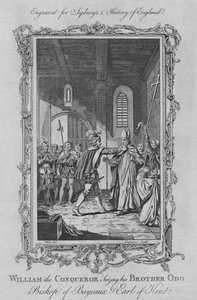 Hódító Vilmos lefoglalja testvérét, Odo-t, Bayeaux püspökét és Kent grófját, 1773. alkotó: Charles,C Grignion,Charles Grignion the Elder. Charles Grignion,Grignion