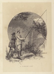Horgászat: Ticklish Cast (litho) alkotó: Charles (after) Whymper