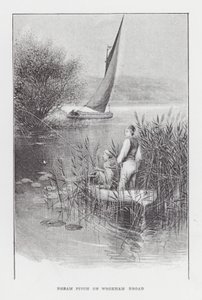 Horgászat: Bream Pitch on Wroxham Broad (litho) alkotó: Charles (after) Whymper