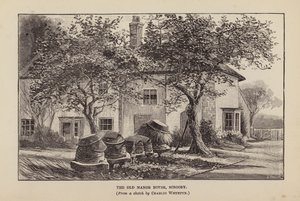 The Old Manor House, Scrooby (litho) alkotó: Charles (after) Whymper