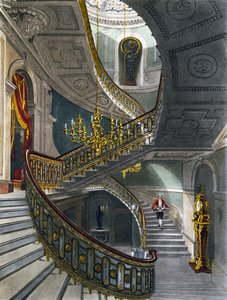 Lépcsőház, Richard Reeve metszete Charles Wild rajza alapján, A királyi rezidenciák történetéből