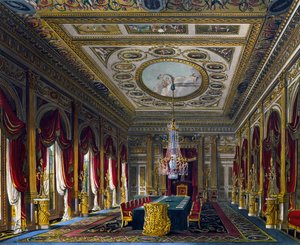 Trónterem, Thomas Sutherland (1785-1838) metszete, Charles Wild (1781-1835) terve alapján, A királyi rezidenciák története című kötetből.
