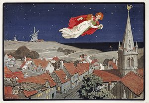 J. M. Barrie (1860-1937) Peter és Wendy repül Peter Panból, 1904 (színes litó)