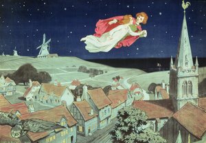 J. M. Barrie „Pán Péter” című művének első produkcióját reklámozó plakát, a York hercege színháza, 1904. december 27. (színes litó)