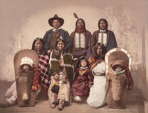 Severo Ute törzsfőnök és családja,c. 1885, megjelent 1900 (fotó) alkotó: Charles A. Nast